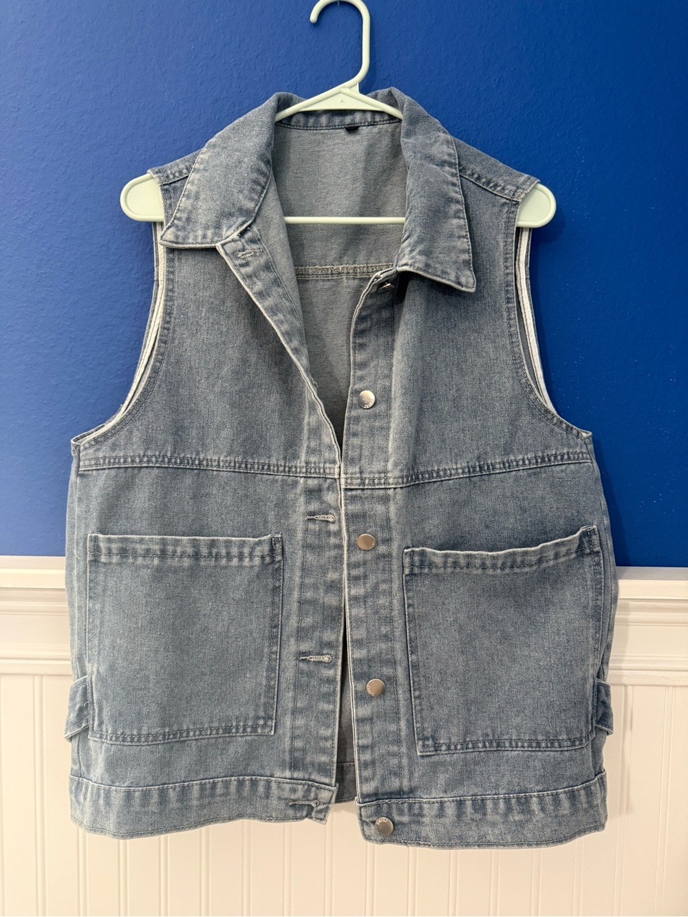 Denim chore vest women
